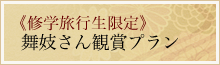 修学旅行生限定　舞妓さん観賞プラン